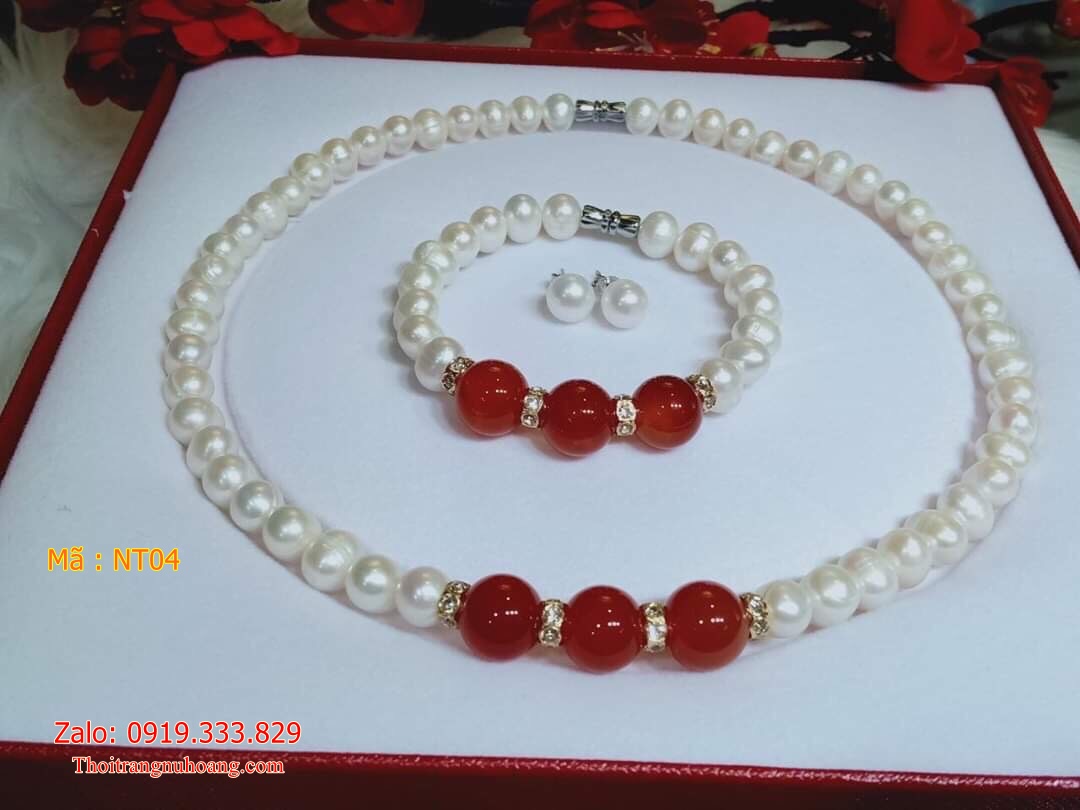 SET CHUỖI NGỌC TRAI CAO CẤP NT04